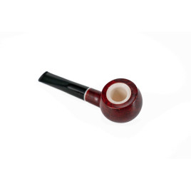 Jean Claude vörösesbarna színű tajtékbetétes hanga gyökér pipa 9mm filterrel - egyenes szopókával