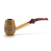 Missouri Meerschaum Charles Towne Corn Cob kukorica pipa, filter nélküli borostyán színű akril szopókával
