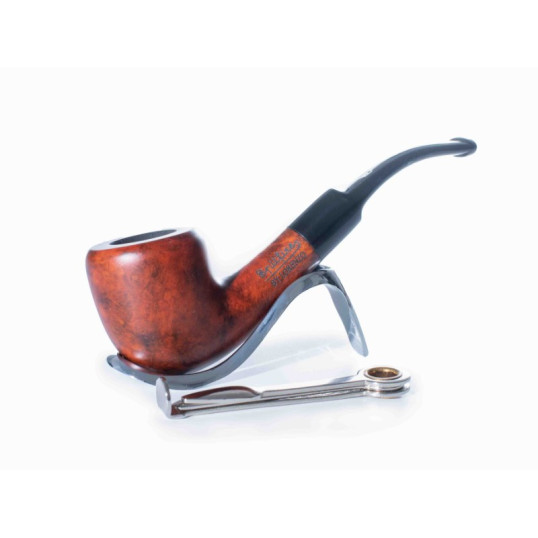 Lorenzo Manola 601-3 bruyer gyökér pipa vöröses barna színű 9mm filter, enyhén hajlított nyerges szopokával