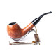 Lorenzo VIP Natural hanga gyökér pipa barna színű 9mm filter, enyhén hajlított nyerges akril szopókával - bent