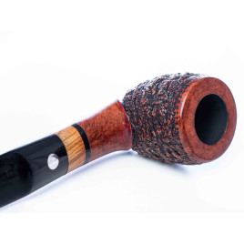 Mastro de Paya Per Amici barna színű homokfúvott pipa, hanga gyökérből - filter nélkül, billiard