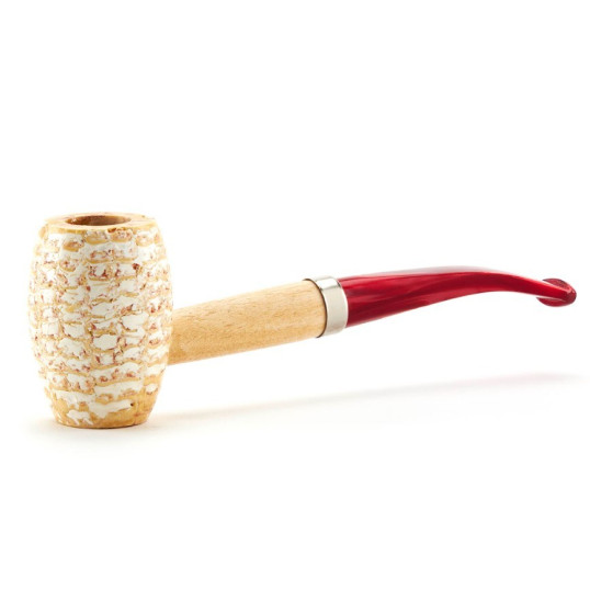 Missouri Meerschaum The Icelandic Cob kukorica pipa hajlított bordó szárral 6 mm filterrel