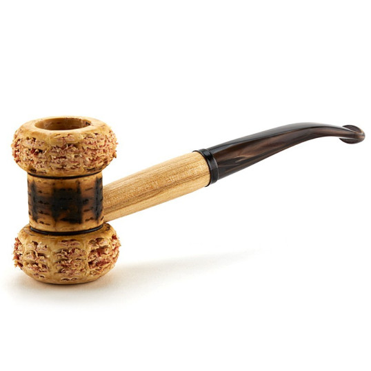 Missouri Meerschaum The Wyatt Cob kukorica pipa hajlított barna színárnyalatos szárral 6 mm filterrel