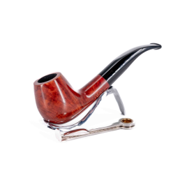 Padonio Nautica, vöröses barna színű bruyer pipa, hajlított szárral-2