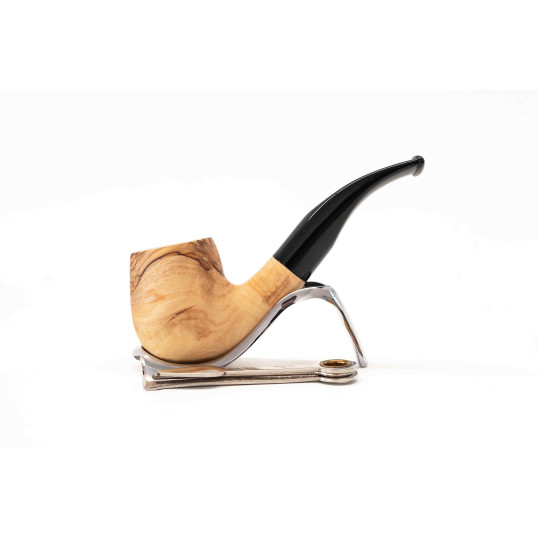 Padonio olivafa pipa 9mm filterrel - hajlított szárral - billiard bent forma