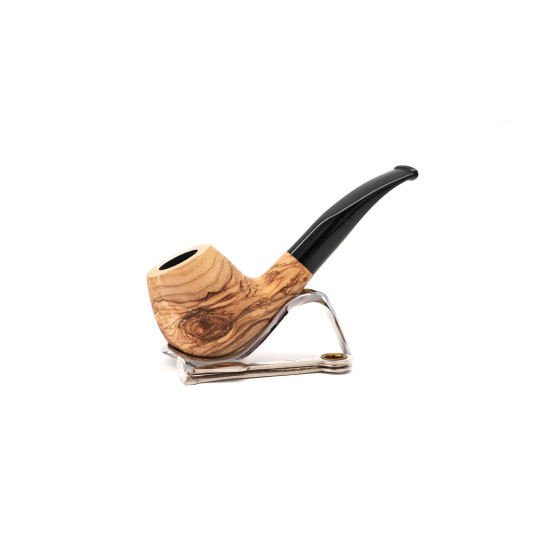 Padonio olivafa pipa 9mm filterrel - enyhén hajlított szárral - egg forma