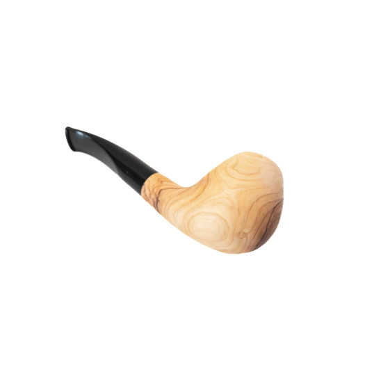 Padonio olivafa pipa 9mm filterrel - enyhén hajlított szárral - egg forma