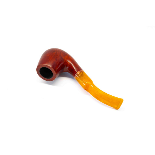 Padonio bruyer pipa 9mm filterrel, hajlított nyerges szárral, Billiard-bent forma