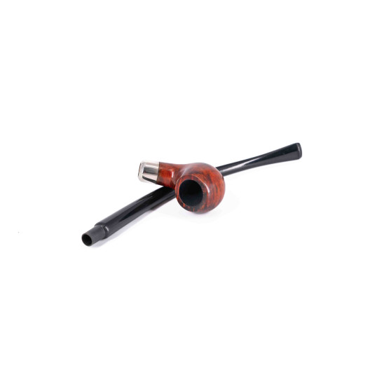 Padonio olvasópipa – hajlított szárú, klasszikus apple forma, hangagyökérből, filteres, 25.5 cm