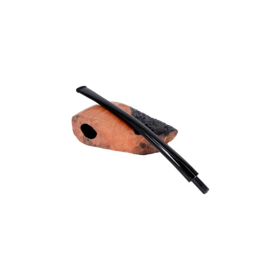 Padonio Freehand barna színű briar gyökér pipa - enyhén hajlított akril szopókával