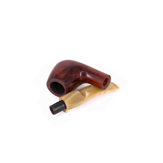 Padonio Marone vörösesbarna színű briar pipa - enyhén hajlított krém színű csutorával