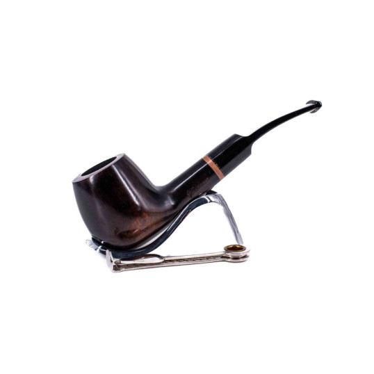 Padonio Woodring 3, sötétbarna színű rózsagyökér pipa, hajlított akril csutorával és barna gyűrűvel - 3