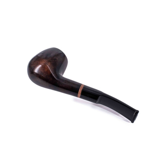 Padonio Woodring 3, sötétbarna színű rózsagyökér pipa, hajlított akril csutorával és barna gyűrűvel - 3