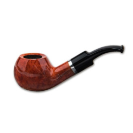 Passatore Pico natur, polírozott bruyer pipa gyűrűvel és hajlított szárral