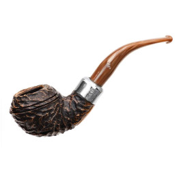 Peterson Derry Rusticated 999 Fishtail sötétbarna színű rusztikolt pipa filter nélkül hajlított szárral