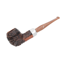 Peterson Derry Rusticated 150 Fishtail sötétbarna színű rusztikolt pipa filter nélkül egyenes szárral