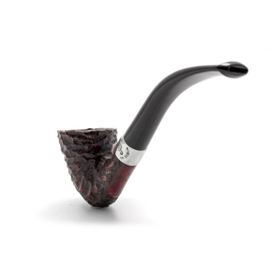 Peterson Donegal Rocky 127 Fishtail rusztikolt hanga gyökér pipa filter nélkül - Vörösesbarna színű