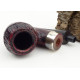 Peterson Sherlock Holmes Baskerville Sandblast P-Lip rusztikolt vörösesbarna színű hanga gyökér pipa 9mm filterrel bent típusú hajlított szárral