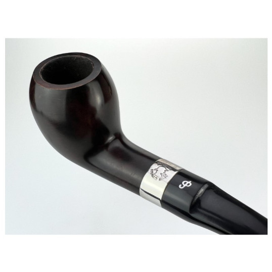 Peterson Sherlock Holmes Strand Brown P-Lip polírozott barna színű hanga gyökér pipa 9mm filterrel enyhén hajlított szárral