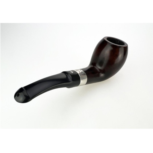 Peterson Sherlock Holmes Strand Brown P-Lip polírozott barna színű hanga gyökér pipa 9mm filterrel enyhén hajlított szárral