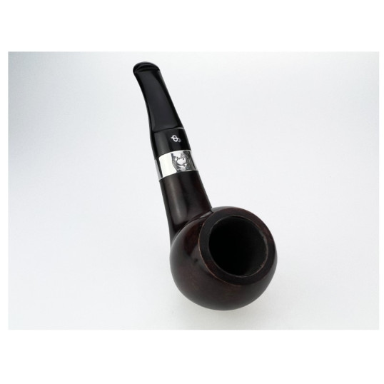 Peterson Sherlock Holmes Strand Brown P-Lip polírozott barna színű hanga gyökér pipa 9mm filterrel enyhén hajlított szárral