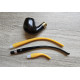 Rattray’s Bagpiper Grey Yellow Bent Apple pipa 2 szárral + ajándék fekete hosszú szárral – 9 mm filteres