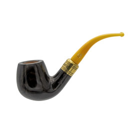 Rattray’s Bagpiper Grey Yellow Bent Apple pipa 2 szárral + ajándék fekete hosszú szárral – 9 mm filteres