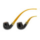 Rattray’s Bagpiper Grey Yellow Bent Apple pipa 2 szárral + ajándék fekete hosszú szárral – 9 mm filteres