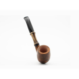 Rattray s Bamboo Bent Contrast hangagyökér pipa 9mm filterrel - Matt barna színű