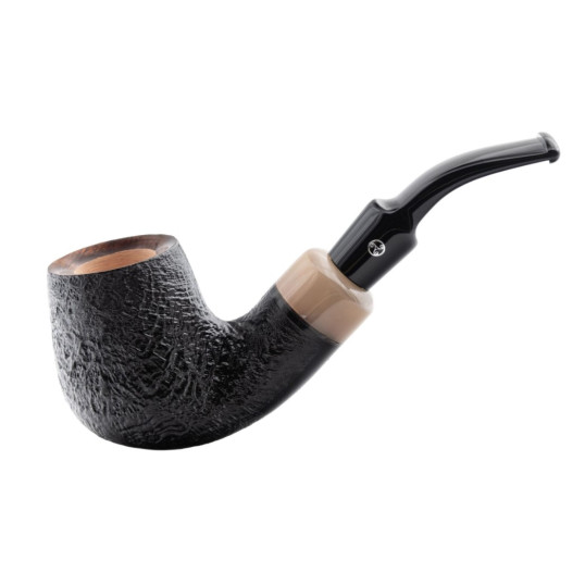 Rattray’s The Bull Sandblast Brown Top 145 billiard formájú briar pipa 9mm-es filterrel hajlított szárral