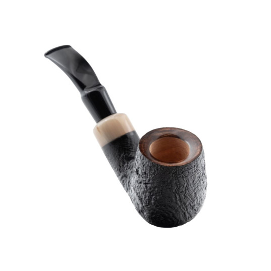 Rattray’s The Bull Sandblast Brown Top 145 billiard formájú briar pipa 9mm-es filterrel hajlított szárral