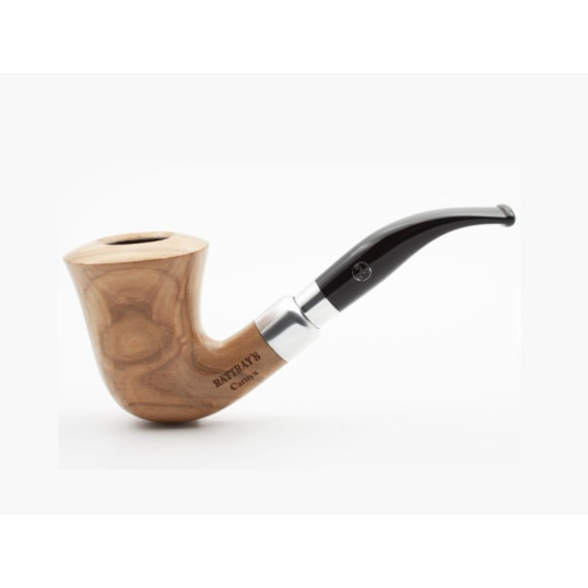 Rattray's Carnix Olive Smooth hosszú szárú polírozott világosbarna színű olívafából készült pipa 9mm filterrel + rövid pipaszárral