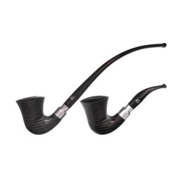 Rattray’s Carnyx G Black kőrisfa pipa – 9 mm filterrel, grafit betéttel, két szopókával