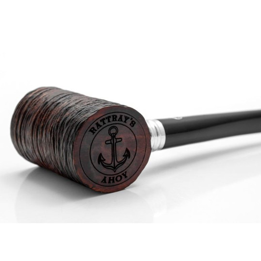 Rattray s Ahoy Rustic, sötét barna színű rusztikolt bruyer gyökér pipa - Limitált kiadás