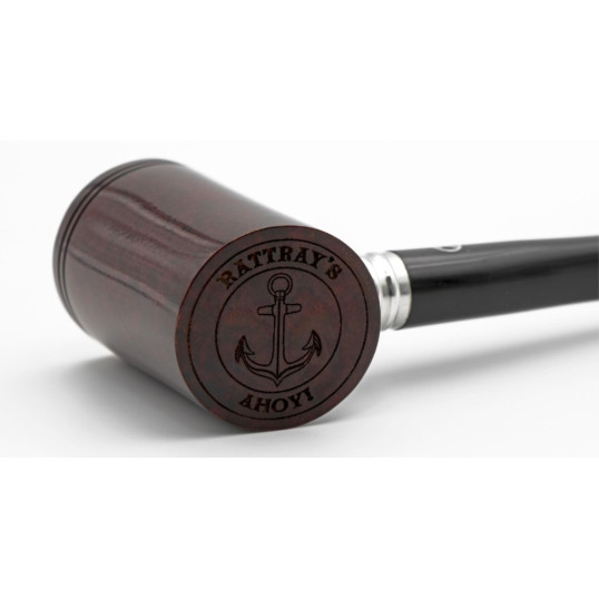 Rattray s Ahoy, polírozott Burgundy színű, Poker típusú bruyer gyökér pipa 
