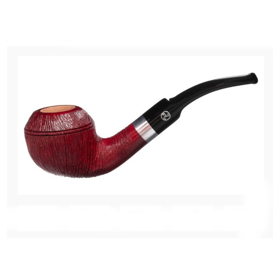 Rattray’s The Witch Brushed Red 204 Rhodesian formájú hanga gyökér pipa 9mm-es filterrel hajlított szárral