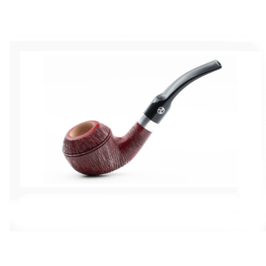 Rattray’s The Witch Brushed Red 204 Rhodesian formájú hanga gyökér pipa 9mm-es filterrel hajlított szárral