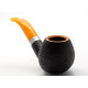 Rattray s Samhain Sandblast Yellow, fekete színű homokfúvott briar pipa 9mm-es filterrel, hajlított pipaszárral