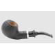 Rattray s LTD Sandblast, fekete színű homokfúvott briar pipa 9mm-es filterrel, hajlított pipaszárral