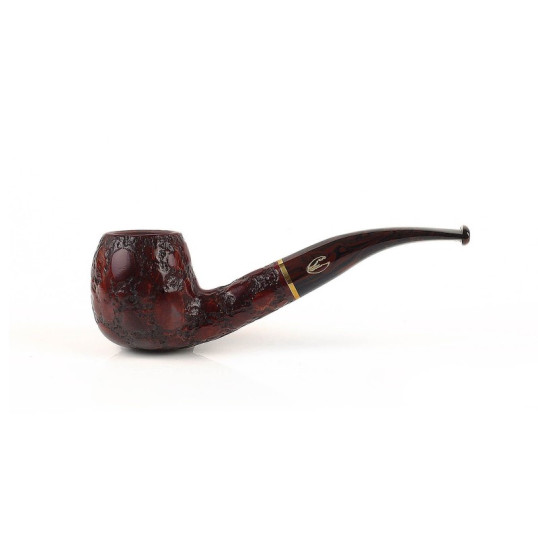 Savinelli Alligator Brown 626 apple hanga gyökér pipa 9mm filterrel - Sötétbarna csurgatott szopókával és enyhén hajlított szárral