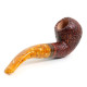 Savinelli Miele 642 Rusticata hanga gyökér pipa 9mm filterrel, borostyán sárga színű csutorával és hajlított szárral