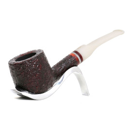 Savinelli Avorio 121 hanga gyökér pipa 9mm-es filterrel, elefántcsont színű enyhén hajlított nyerges szárral