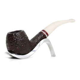 Savinelli Avorio 626 hanga gyökér pipa 9mm-es filterrel, elefántcsont színű hajlított szárral