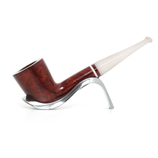Savinelli Avorio 409  hanga gyökér pipa 9mm-es filterrel, elefántcsont színű egyenes szárral