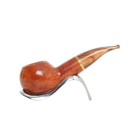 Savinelli Whisky Lis Marr Chiaro 320 hanga gyökér pipa 9mm filterrel - Barna színű csurgatott szopókával és enyhén hajlított szárral