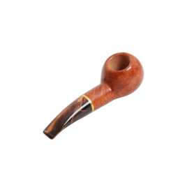 Savinelli Whisky Lis Marr Chiaro 320 hanga gyökér pipa 9mm filterrel - Barna színű csurgatott szopókával és enyhén hajlított szárral