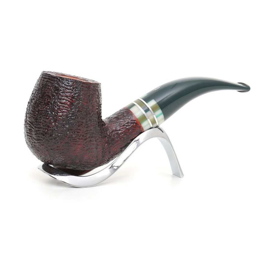 Savinelli Foresta 616 hanga gyökér pipa 9mm filterrel, zöld csutorával és hajlított szárral