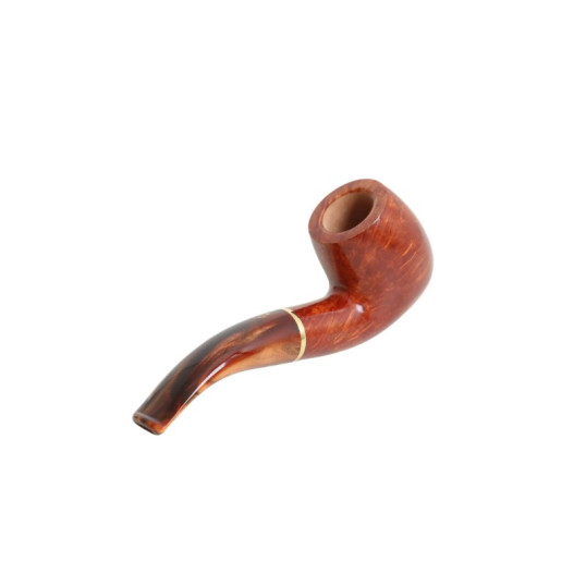 Savinelli Whisky Lis Marr Chiaro 616 hanga gyökér pipa 9mm filterrel - Barna színű csurgatott szopókával és hajlított szárral