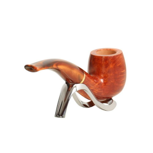 Savinelli Whisky Lis Marr Chiaro 616 hanga gyökér pipa 9mm filterrel - Barna színű csurgatott szopókával és hajlított szárral