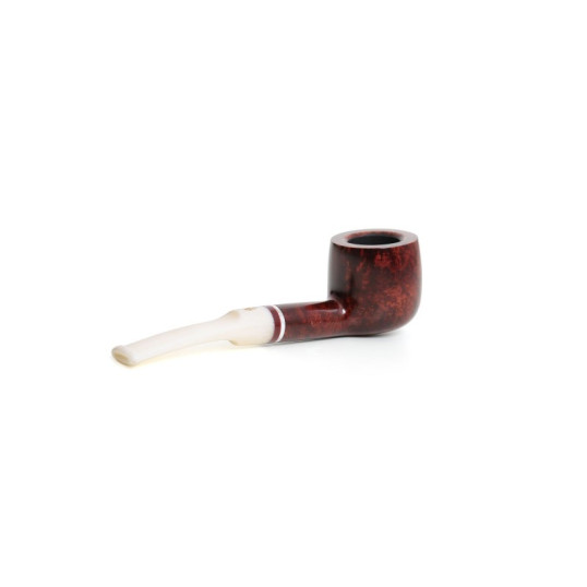 Savinelli Avorio Smooth Burg 121 hanga gyökér pipa 9mm filterrel, csurgatott szopókával és enyhén hajlított szárral